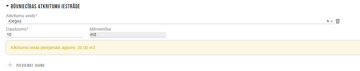 Attēls. Būvniecības atkritumu iestrādes norādīšana pie ikdienas darba.