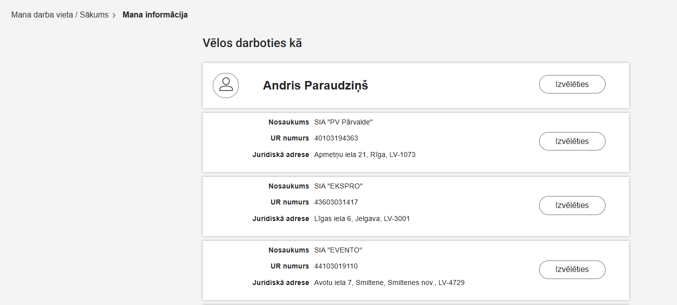 Attēls. Profila izvēle.