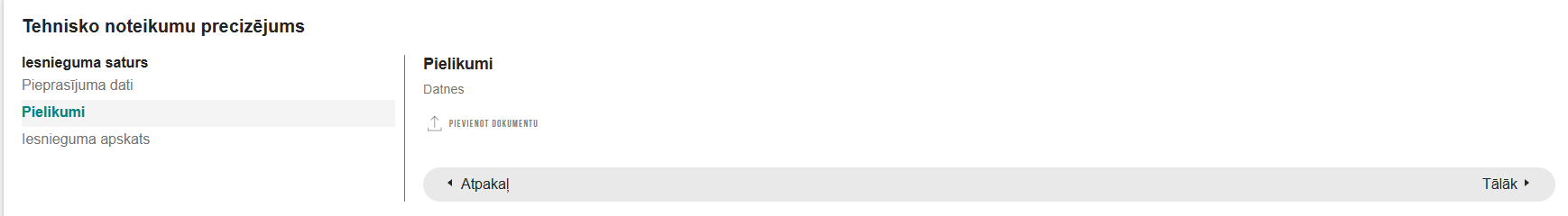 Attēls. Ievades solis %22Pielikumi%22.