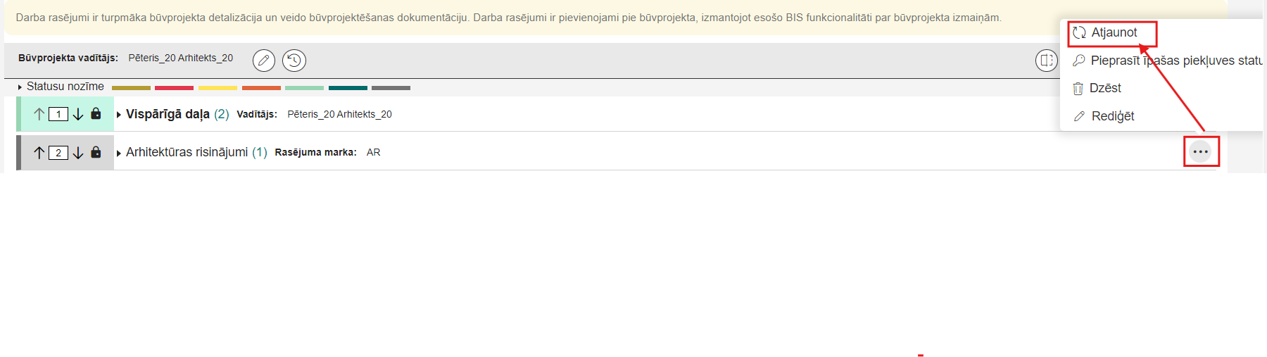Attēls. Anulētas būvprojekta daļas atjaunošana.