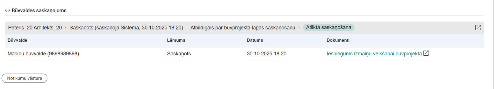 Attēls. Atliktā saskaņošana ir veikta.