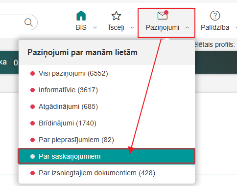 Attēls. Saskaņojuma pieprasījuma atvēršana.