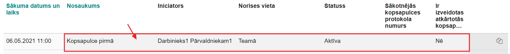 Attēls. Atvērt kopsapulces informāciju.