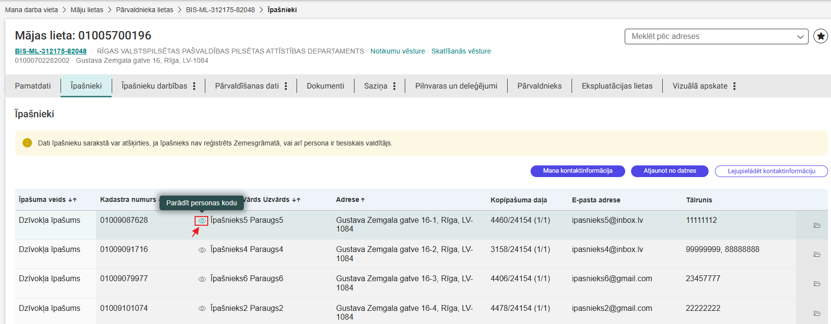 Attēls. Parādīt personas kodu.